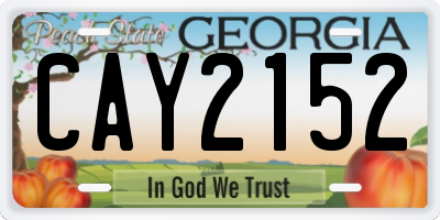 GA license plate CAY2152