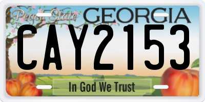 GA license plate CAY2153