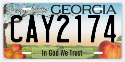 GA license plate CAY2174