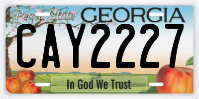 GA license plate CAY2227