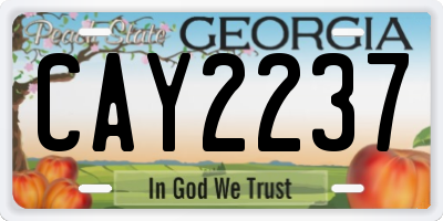 GA license plate CAY2237