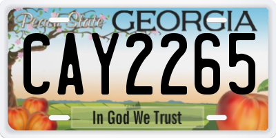 GA license plate CAY2265
