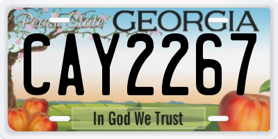 GA license plate CAY2267