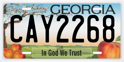 GA license plate CAY2268
