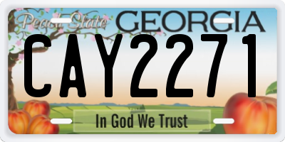 GA license plate CAY2271