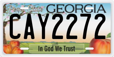 GA license plate CAY2272
