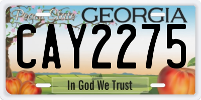 GA license plate CAY2275