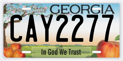 GA license plate CAY2277