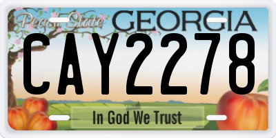GA license plate CAY2278