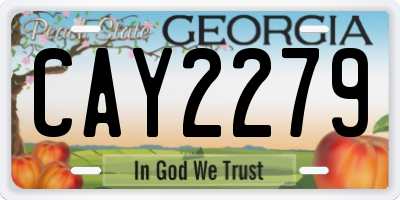 GA license plate CAY2279