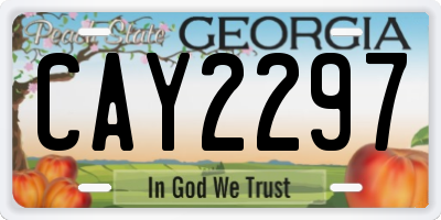 GA license plate CAY2297