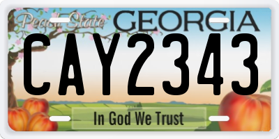 GA license plate CAY2343