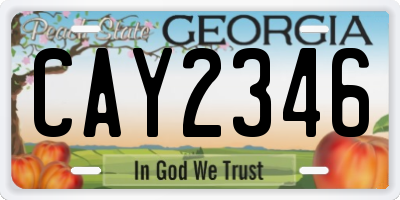 GA license plate CAY2346