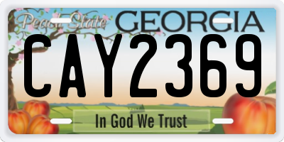 GA license plate CAY2369
