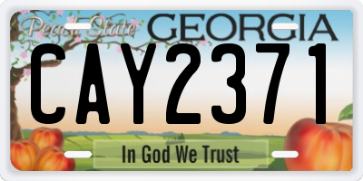 GA license plate CAY2371