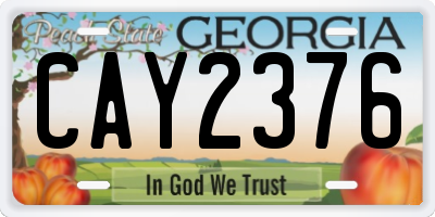 GA license plate CAY2376
