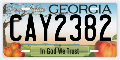 GA license plate CAY2382