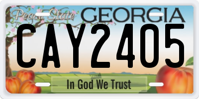 GA license plate CAY2405
