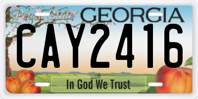 GA license plate CAY2416