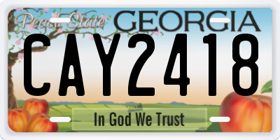 GA license plate CAY2418