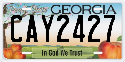 GA license plate CAY2427