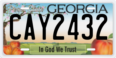GA license plate CAY2432