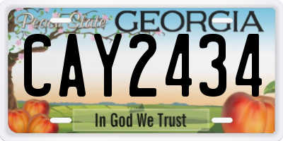 GA license plate CAY2434