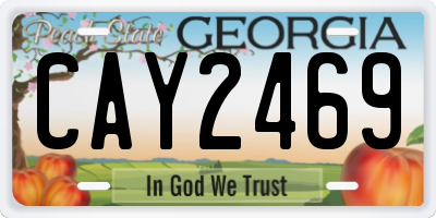 GA license plate CAY2469