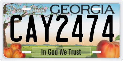 GA license plate CAY2474