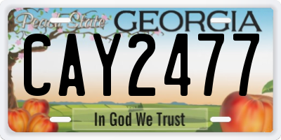GA license plate CAY2477
