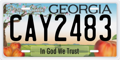 GA license plate CAY2483