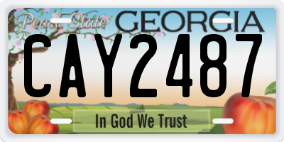 GA license plate CAY2487