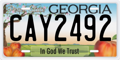 GA license plate CAY2492