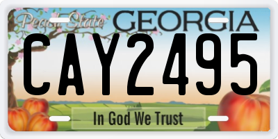 GA license plate CAY2495