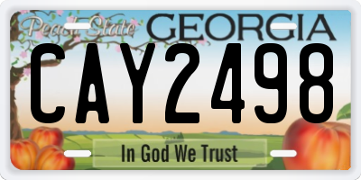GA license plate CAY2498