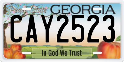 GA license plate CAY2523