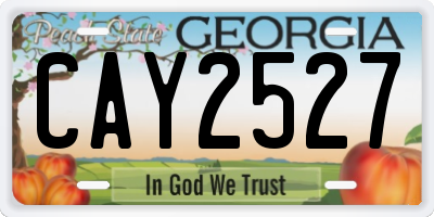 GA license plate CAY2527