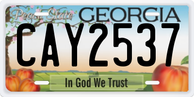 GA license plate CAY2537