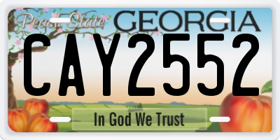 GA license plate CAY2552