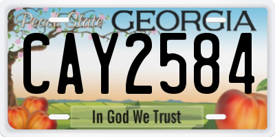 GA license plate CAY2584