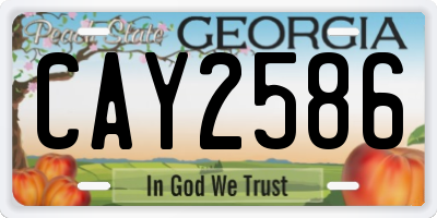 GA license plate CAY2586