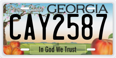 GA license plate CAY2587
