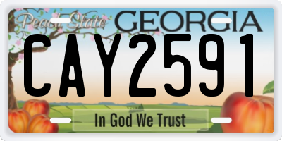 GA license plate CAY2591