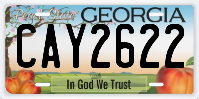 GA license plate CAY2622