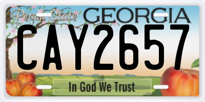 GA license plate CAY2657