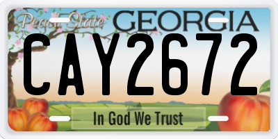 GA license plate CAY2672