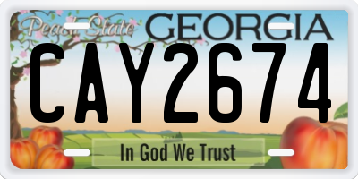 GA license plate CAY2674