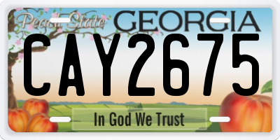 GA license plate CAY2675