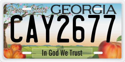 GA license plate CAY2677