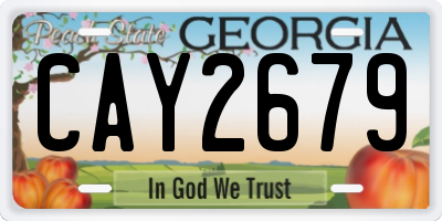 GA license plate CAY2679